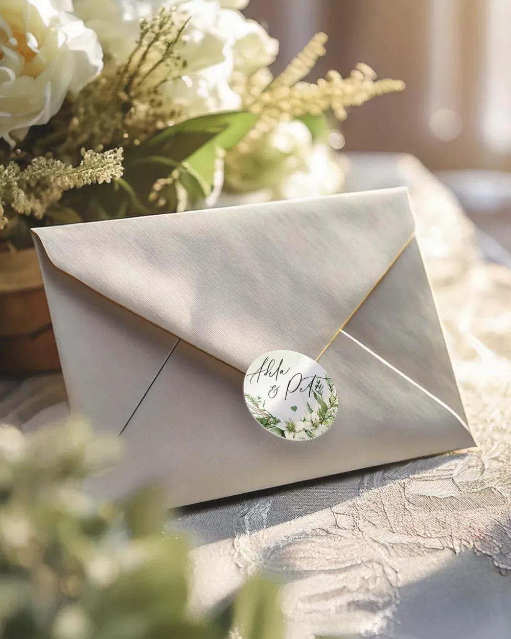 Svatební mini nálepky na obálky a dárky Liliový slib I. 2/3