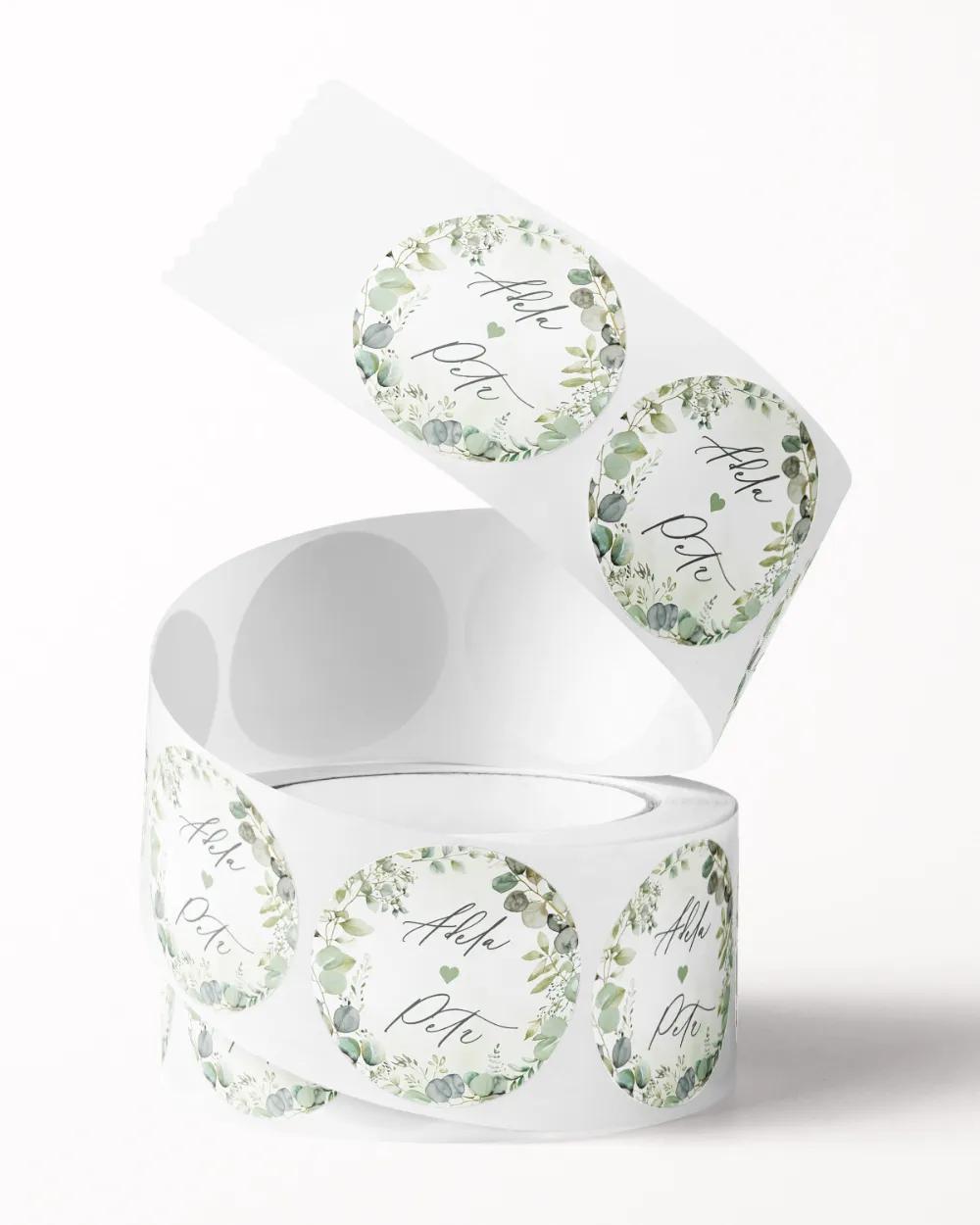 Svatební mini nálepky na obálky a dárky Slib přírody I. 2/3