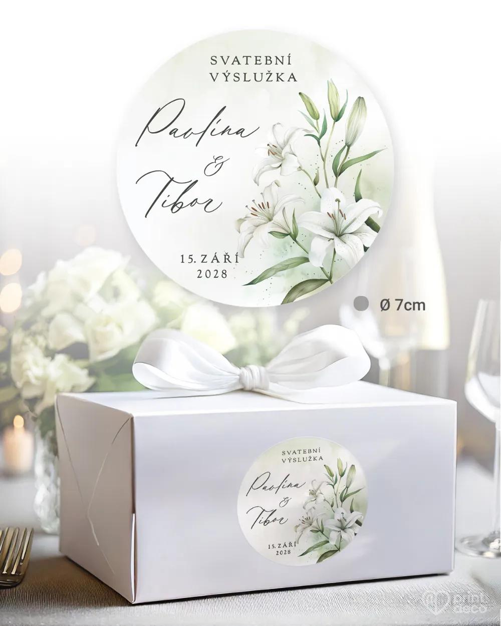 Svatební samolepky na výslužky liliový slib II. 2/3