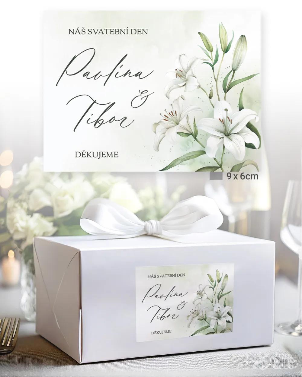 Svatební samolepky na výslužky liliový slib II. 1/3