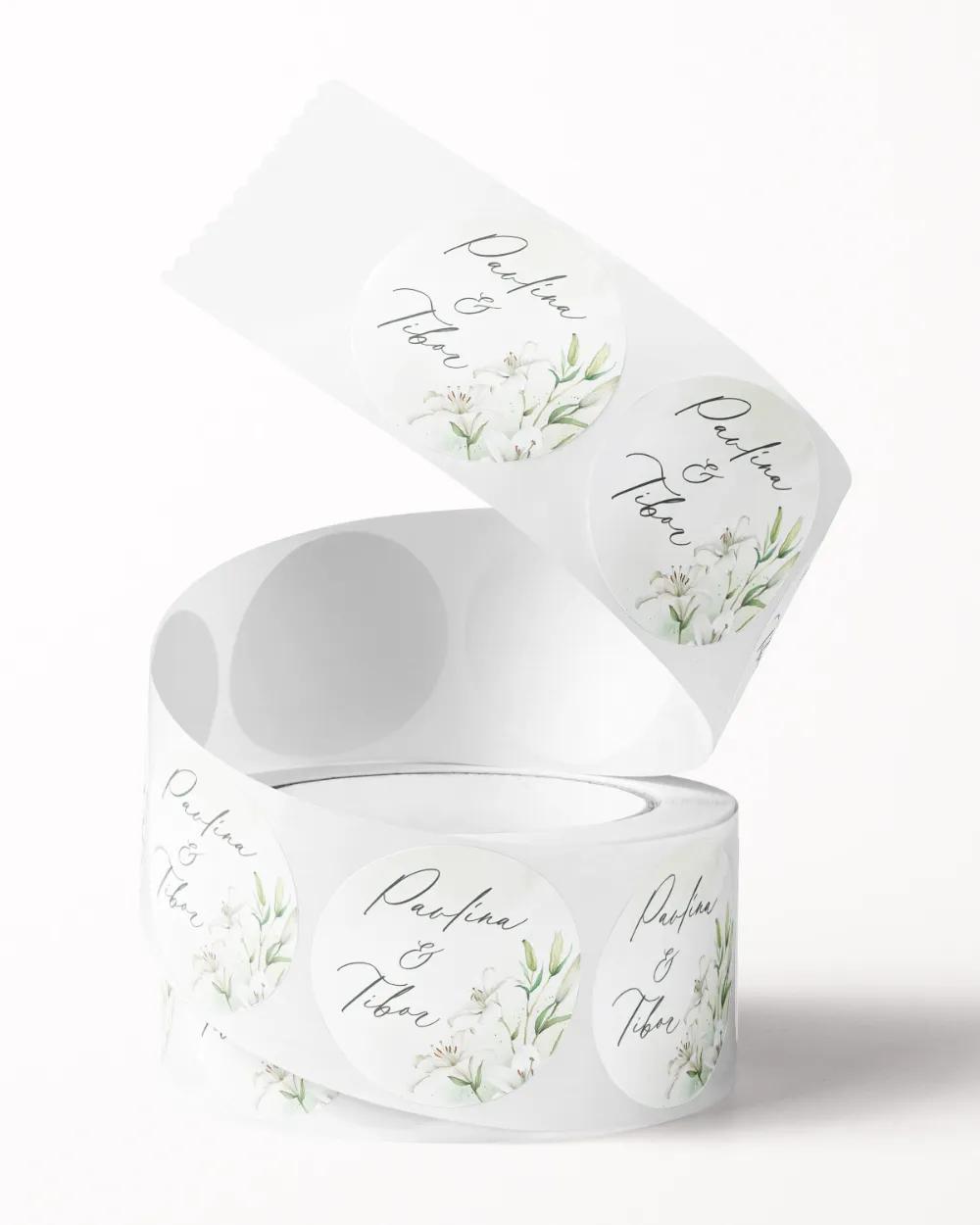 Svatební mini nálepky na obálky a dárky Liliový slib II. 2/3