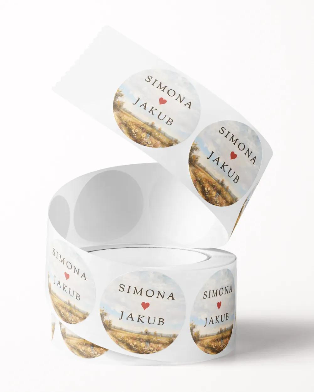 Svatební mini nálepky na obálky a dárky Kapitola lásky I. 2/3