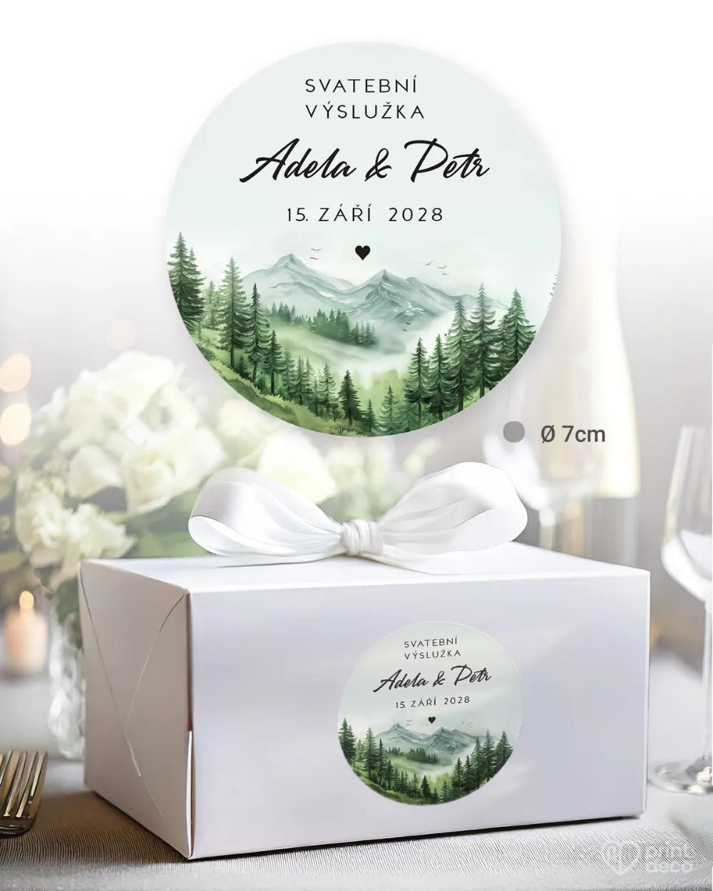 Svatební samolepky na výslužky láska z hor I. 1/3
