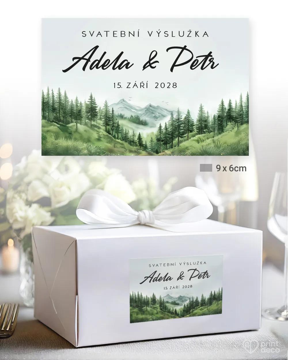 Svatební samolepky na výslužky láska z hor I. 2/3