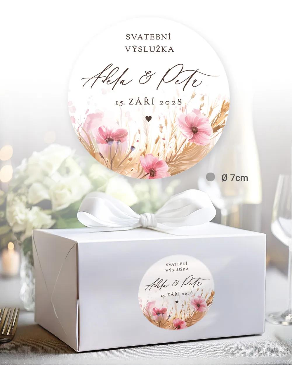 Svatební samolepky na výslužky květinový slib 1/3