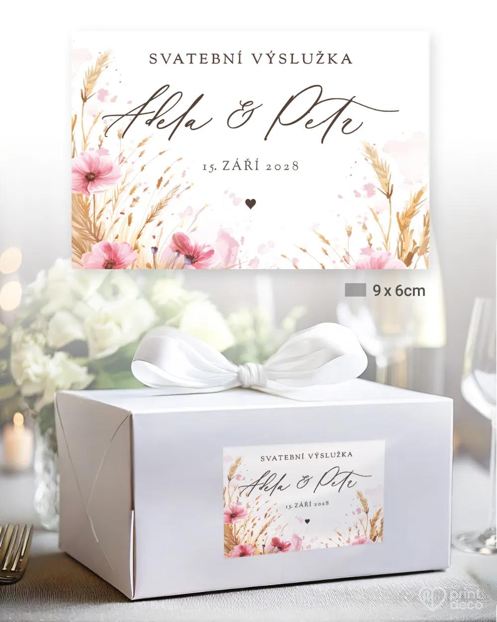 Svatební samolepky na výslužky květinový slib 2/3