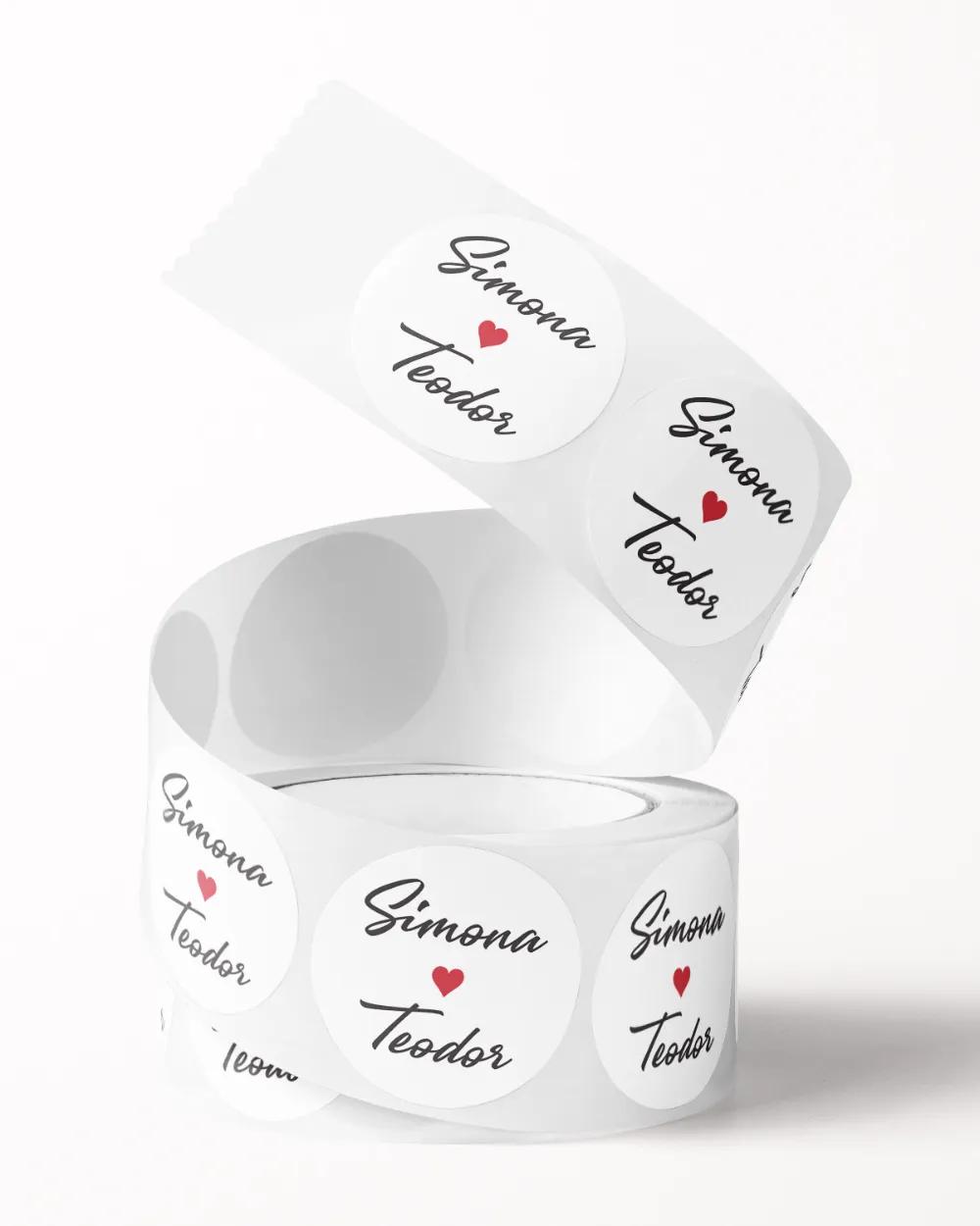 Svatební mini nálepky na obálky a dárky Jedno srdce 2/3