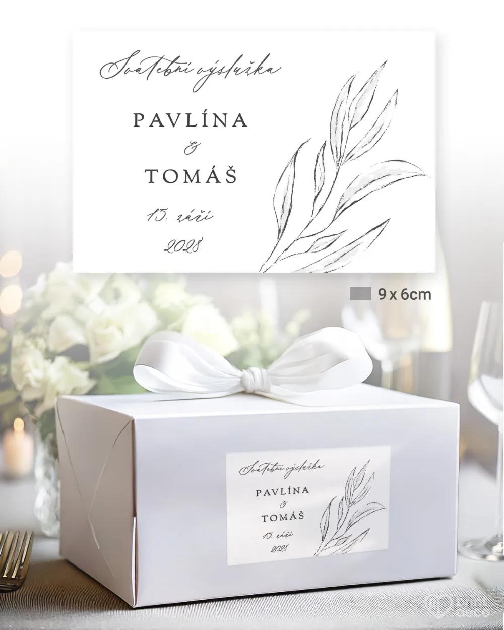 Svatební samolepky na výslužky květinová romance 2/3