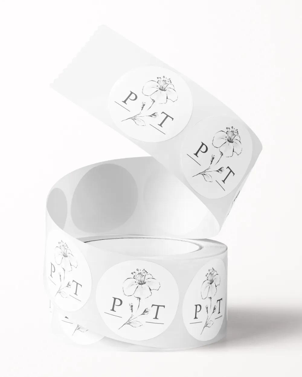 Svatební mini nálepky na obálky a dárky Květinová romance 1/3