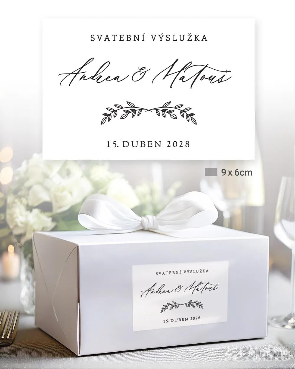 Svatební samolepky na výslužky jednoduchá láska I. 2/3