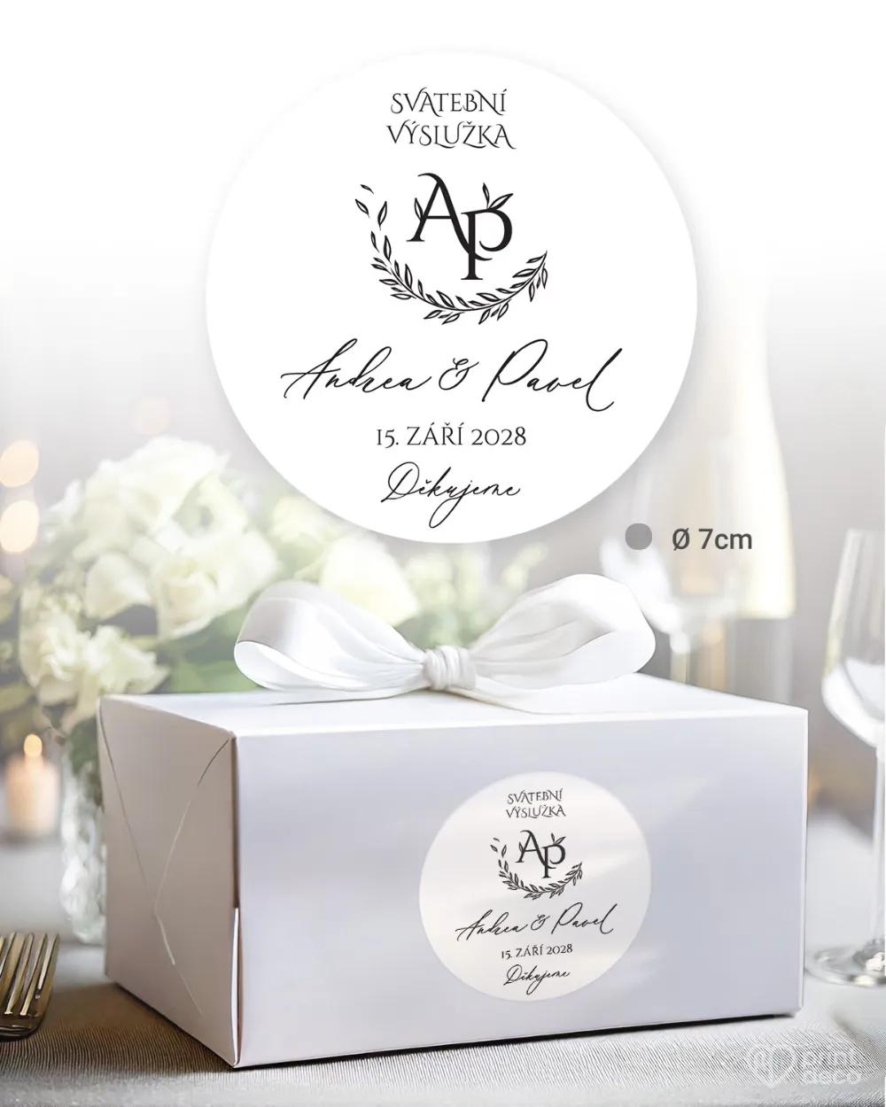 Svatební samolepky na výslužky jednoduchá láska II. 2/3