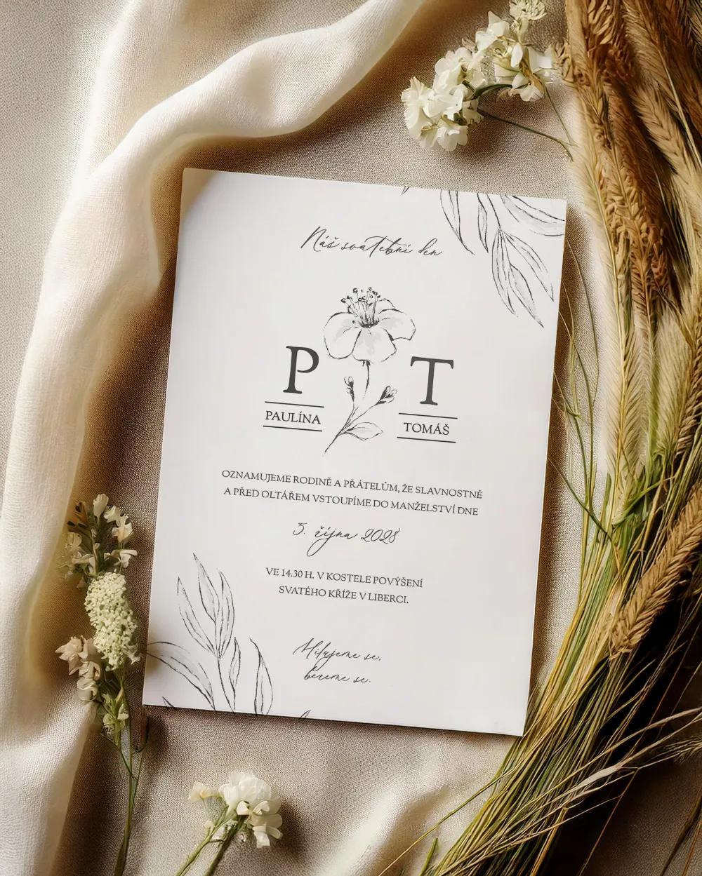 Svatební oznámení - Květinová romance 1/2