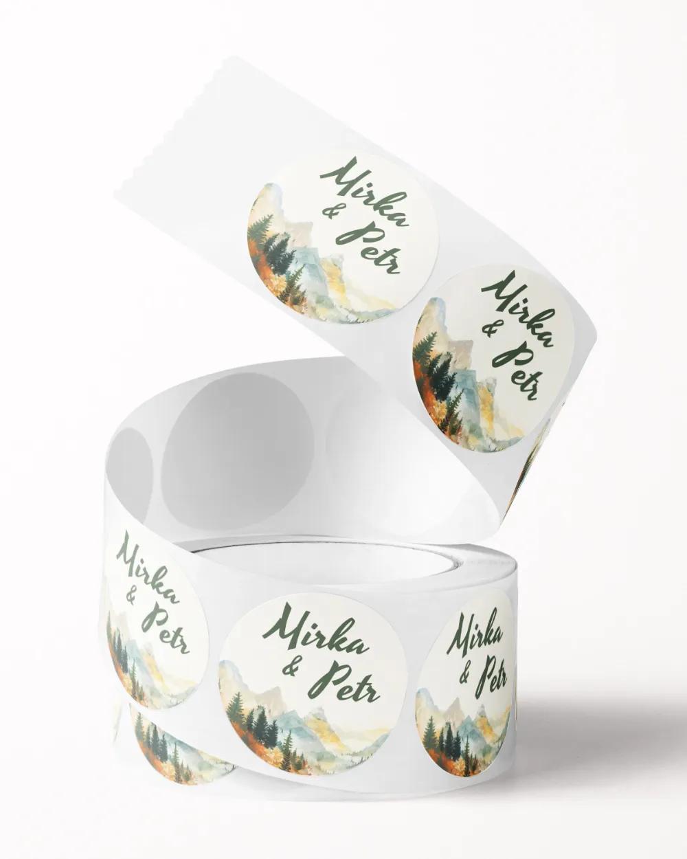 Svatební mini nálepky na obálky a dárky Podzimní romance 1/3