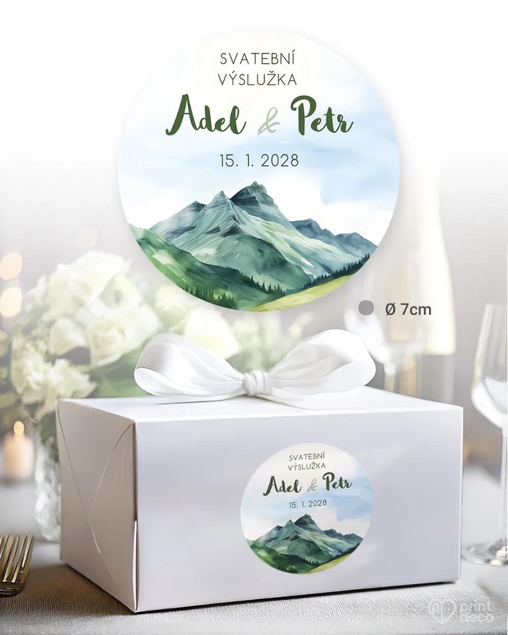 Svatební samolepky na výslužky láska z hor III. 1/3