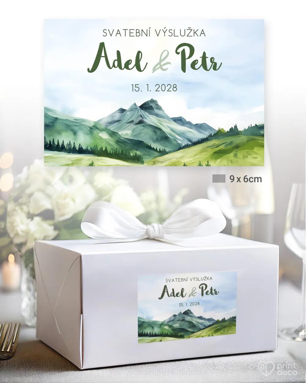Svatební samolepky na výslužky láska z hor III. 2/3