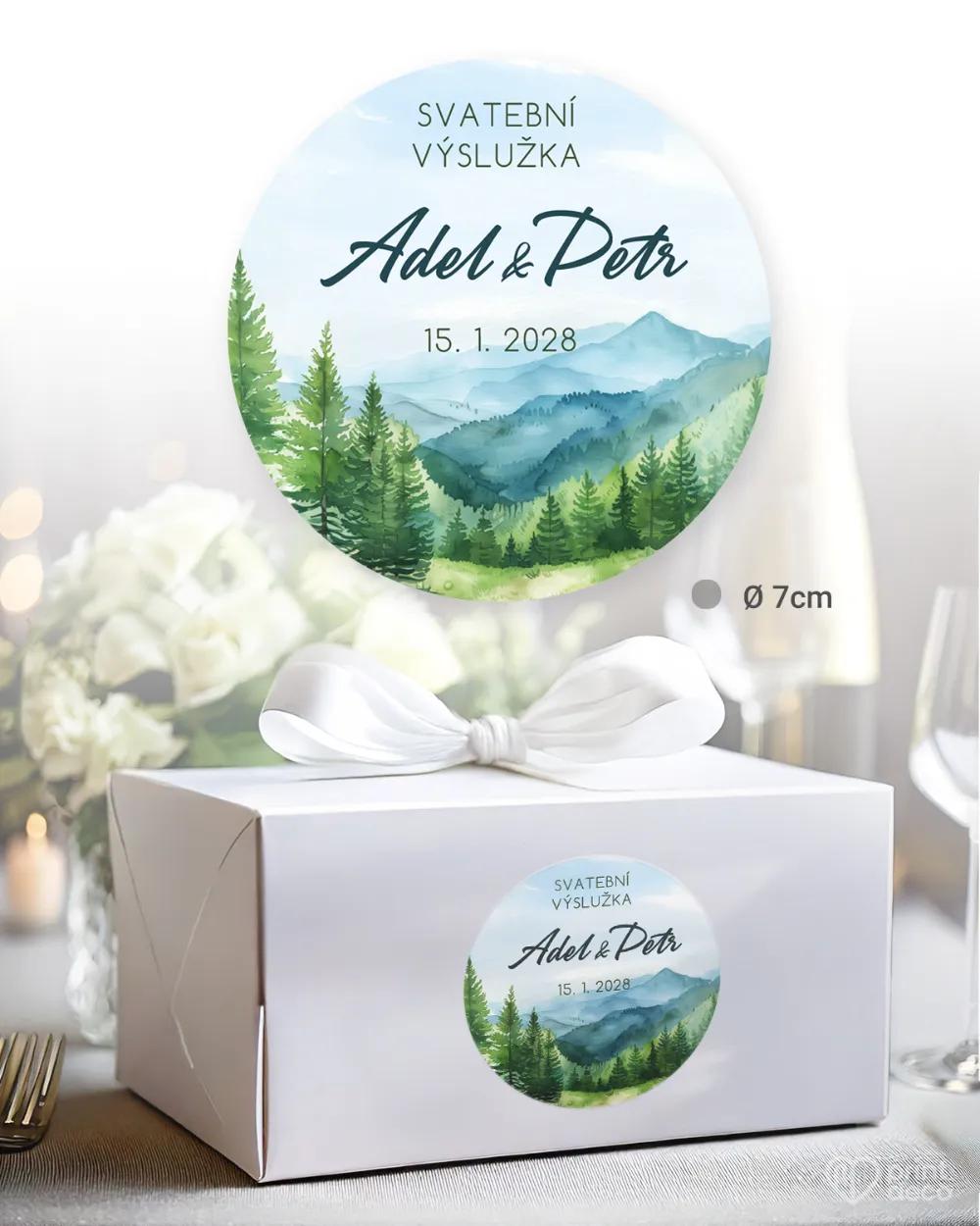 Svatební samolepky na výslužky láska z hor IV. 1/3