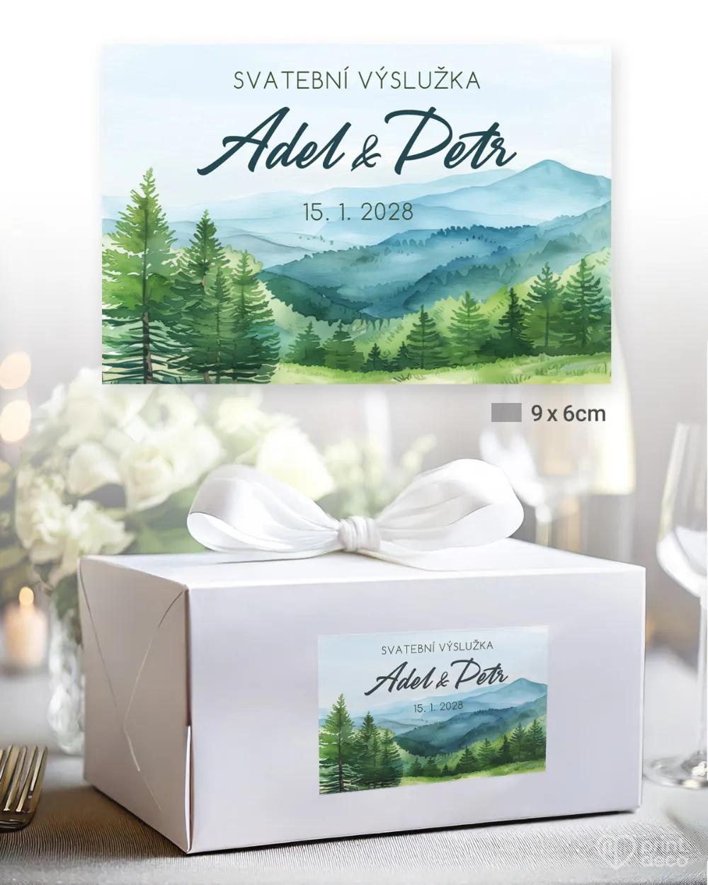 Svatební samolepky na výslužky láska z hor IV. 2/3