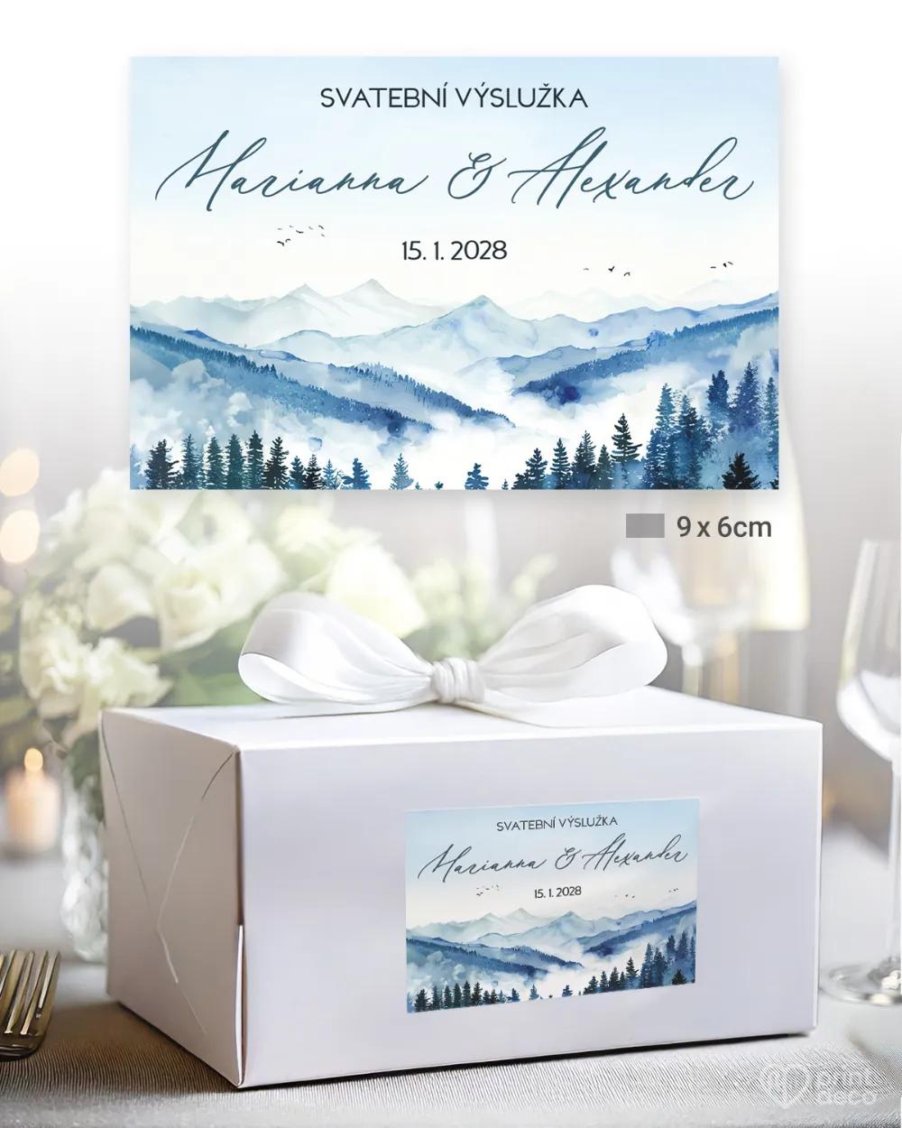 Svatební samolepky na výslužky zimní objetí 2/3