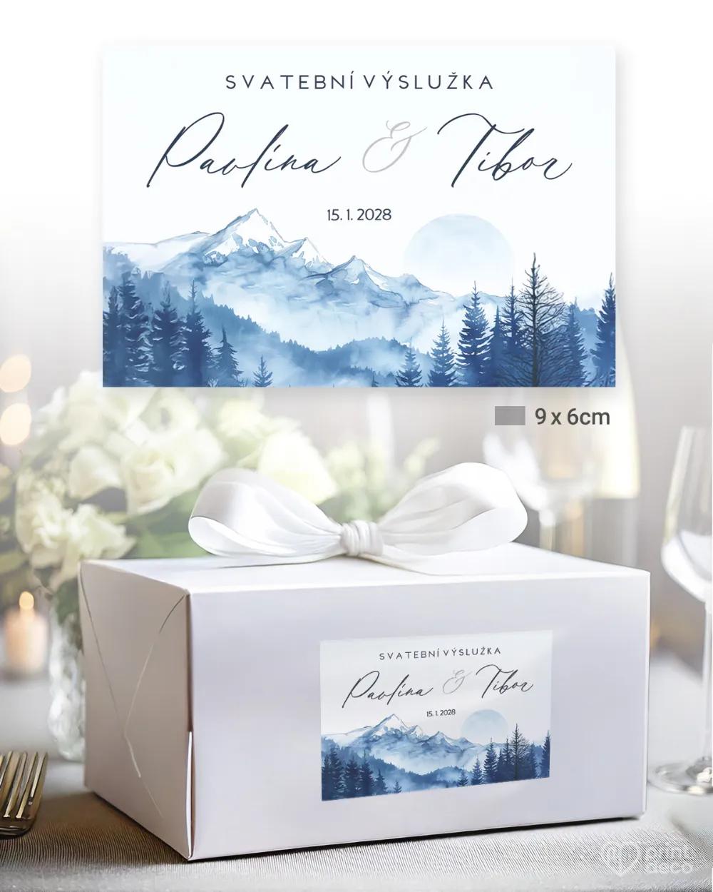 Svatební samolepky na výslužky ticho z hor 2/3