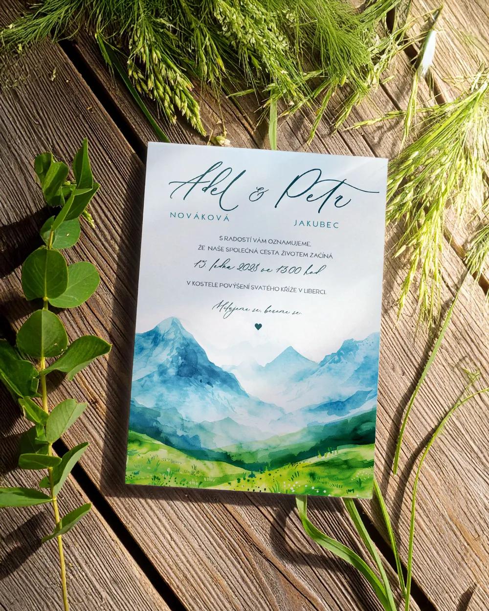 Svatební oznámení - Láska z hor V 1/2