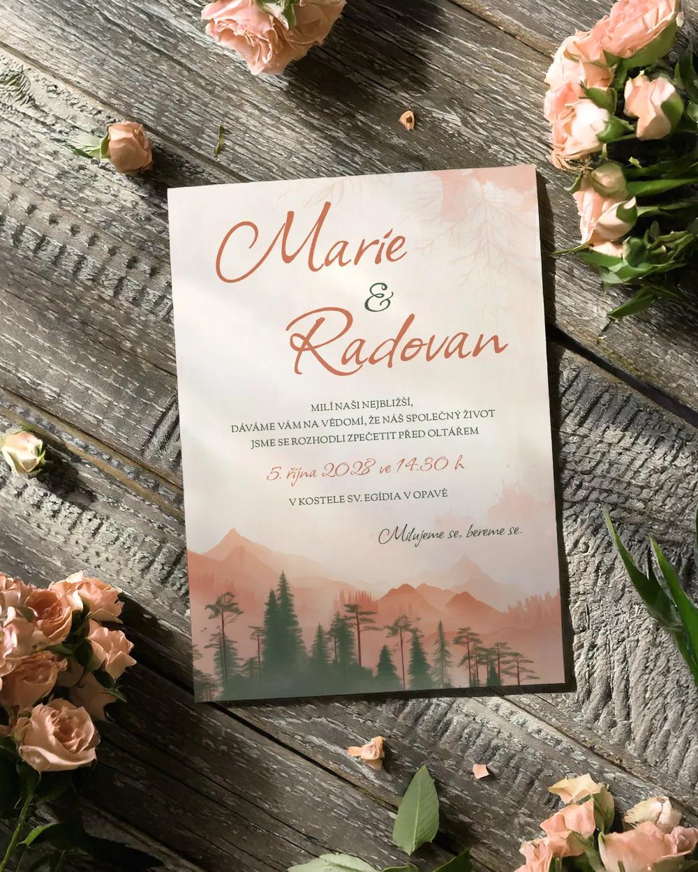 Svatební oznámení - Pohoří lásky 1/2