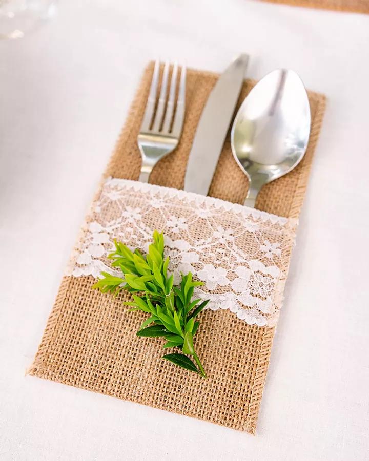 Jutová kapsa na příbory