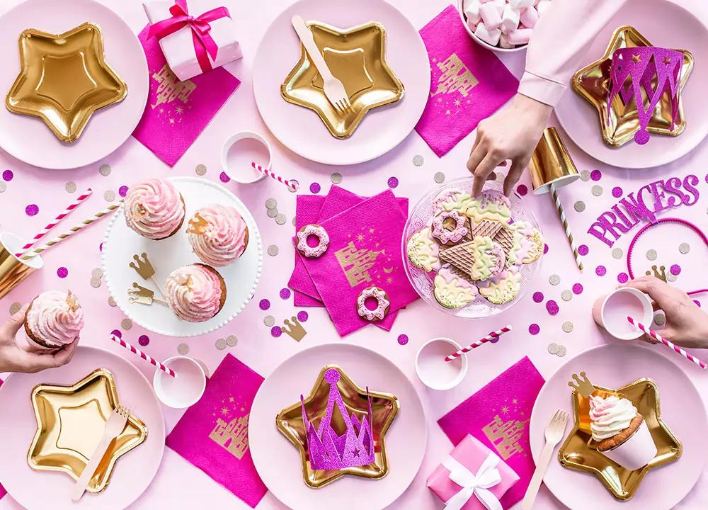 Tmavorůžové papírové brčka 19,5 cm, 10 ks, pásky 2/4