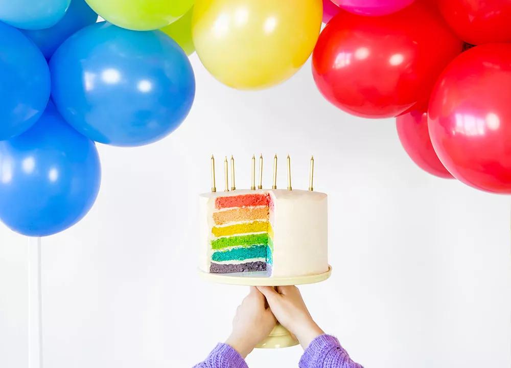 Narozeninové svíčky,metalické zlaté, výška 6cm, 6ks 3/5