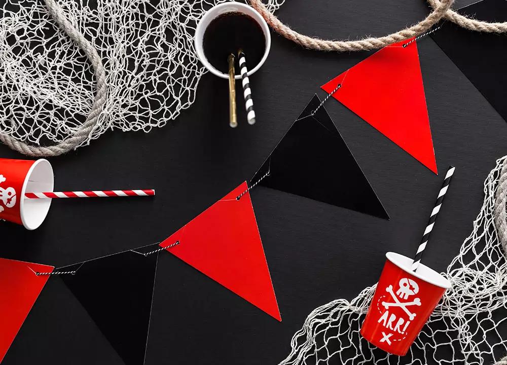 Černé papírové brčka 19,5 cm, 10 ks, pásky 2/3