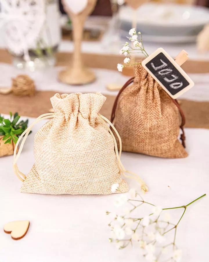 Dárkový sáček 10x12 imitace juty 1/6