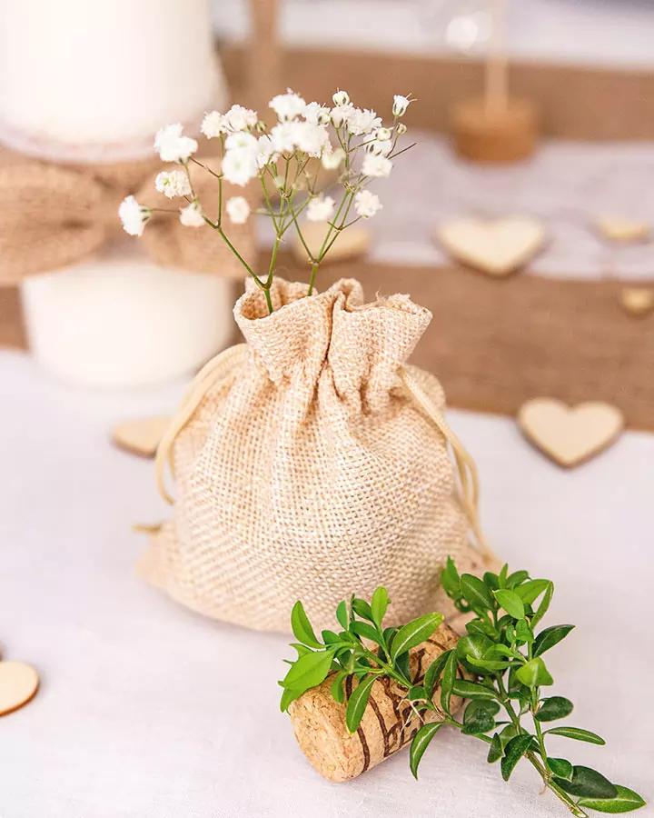 Dárkový sáček 10x12 imitace juty 5/6