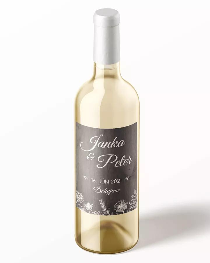 Svatební etikety se světlým motivem polní květiny 1/3