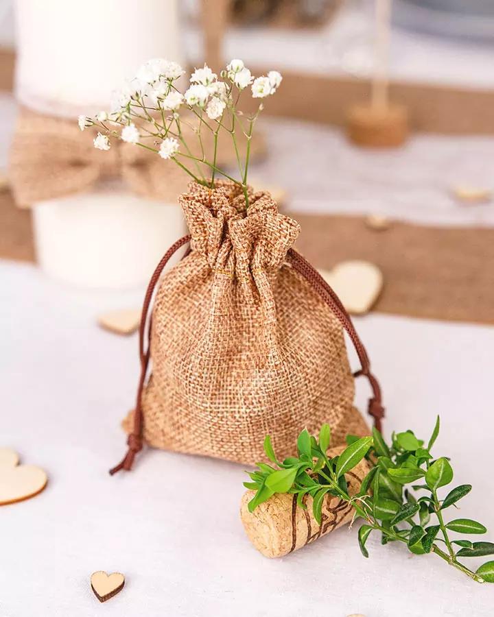 Dárkový sáček 10x12 imitace juty 3/6