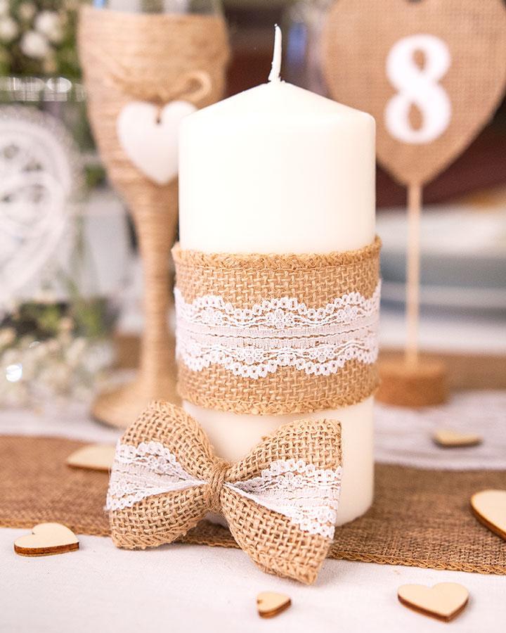 Jutová mašle s krajkou v2 1/4