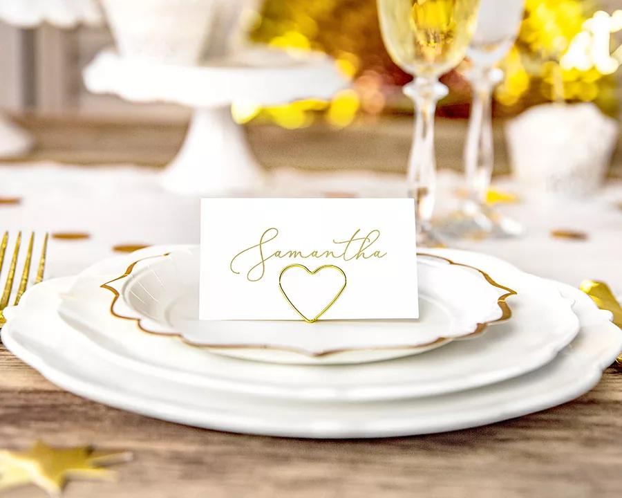 Stojan na jmenovky srdce zlaté 1/3