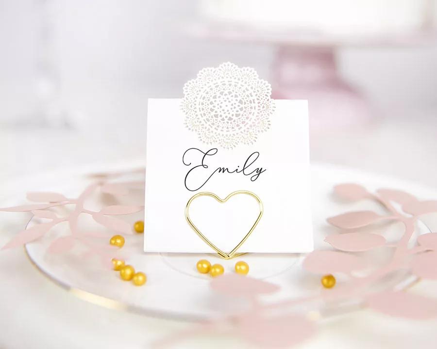 Stojan na jmenovky srdce zlaté 2/3