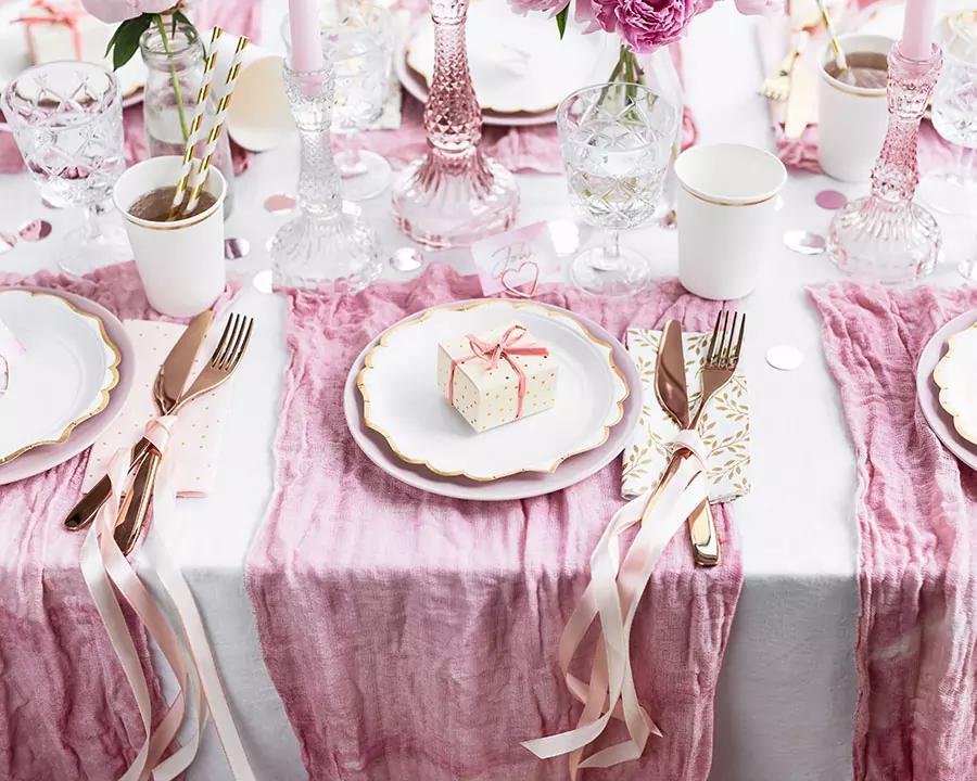 Stojan na jmenovky srdce růžově zlaté 3/4