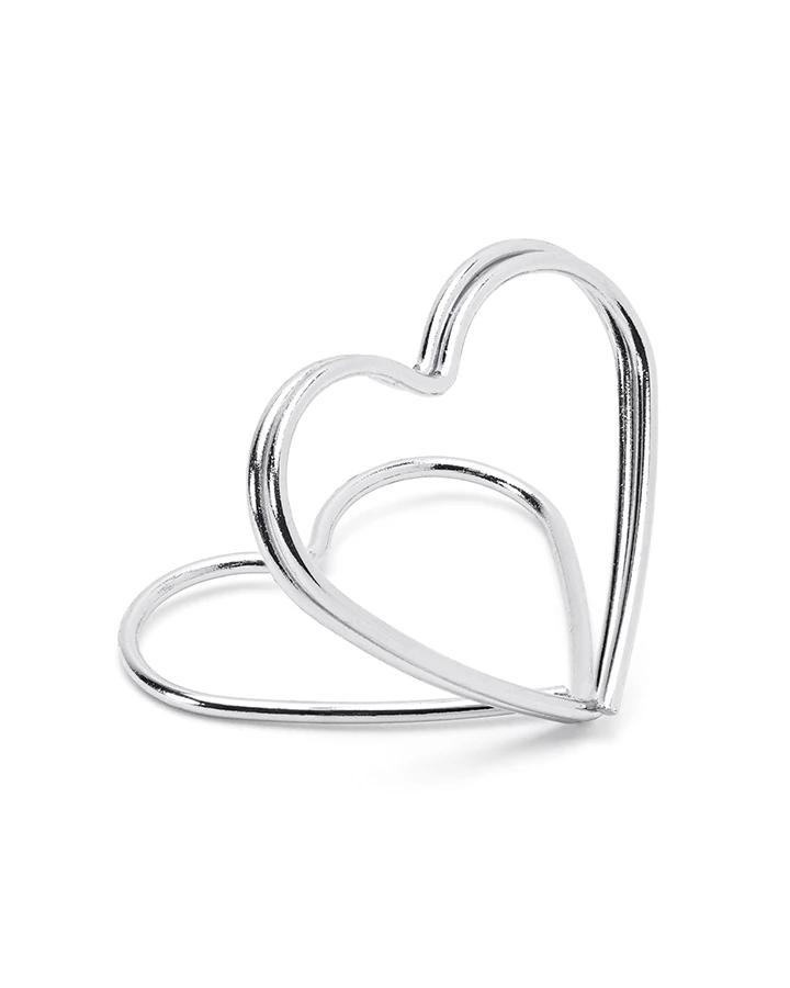 Stojan na menovky - strieborné srdce 1/4