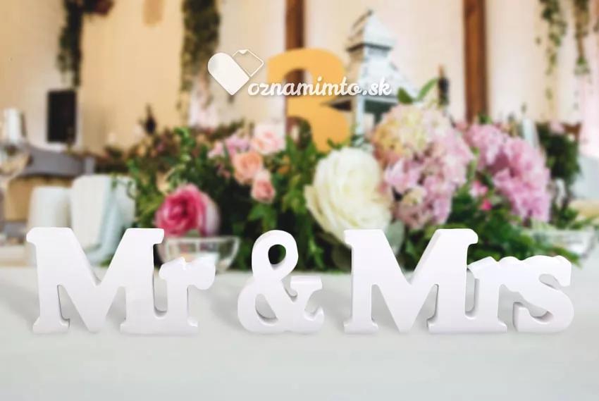 Mr & Mrs dřevěná dekorace 1/2