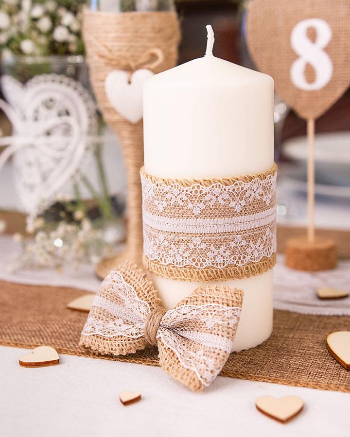 Jutová mašle s krajkou v1 3/4