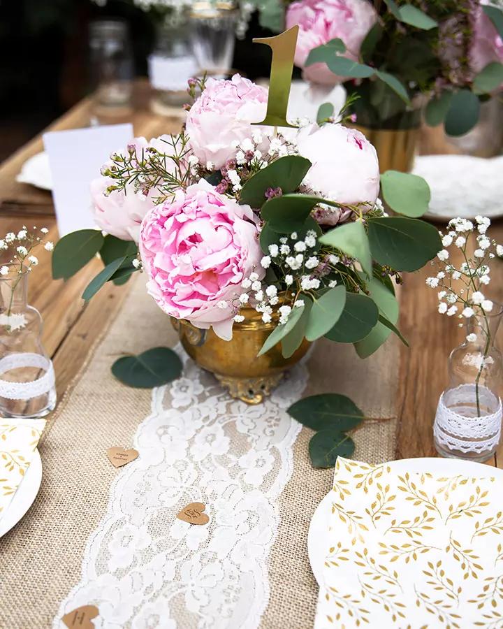 Svatební dekorace zápich zlaté číslování (sada 11 ks), v 25,5 cm 2/4