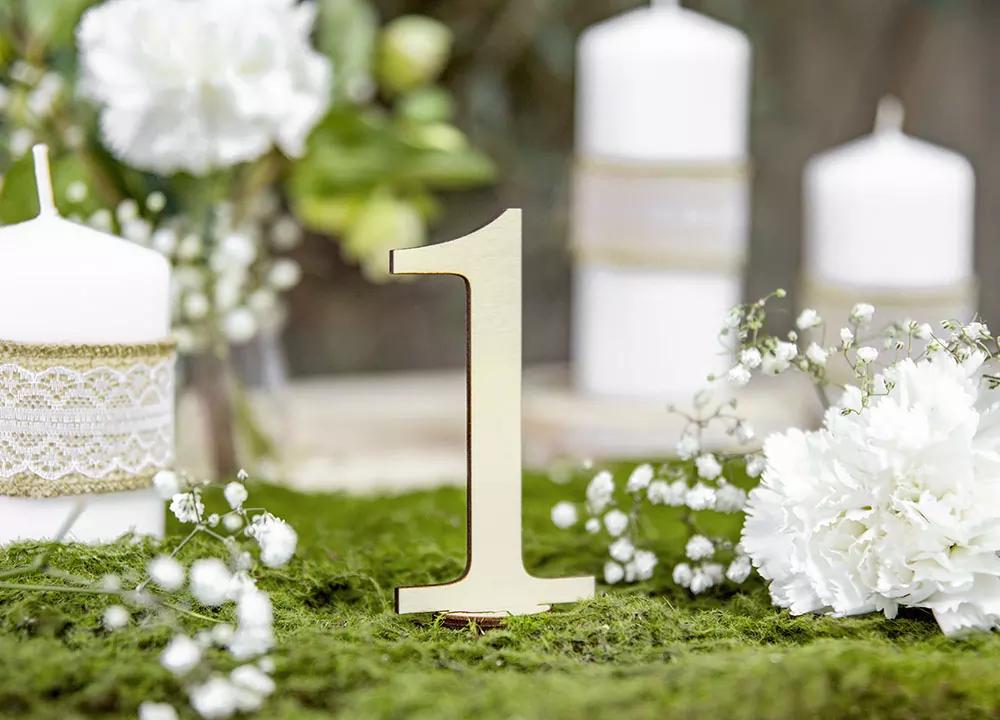 Dřevěné číslování stolů, 10 ks 3/4