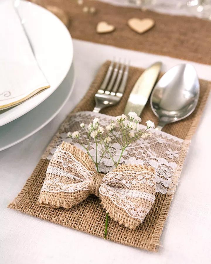 Jutová mašle s krajkou v1 2/4