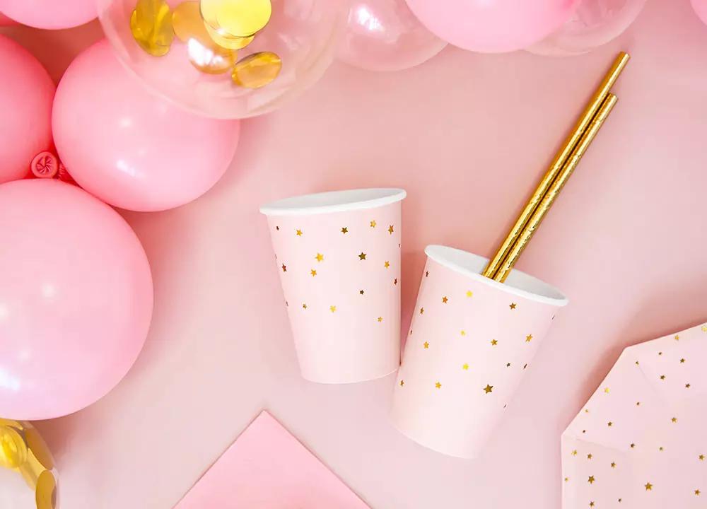 Zlaté metalické papírové brčka 20 cm, 24 ks 1/4