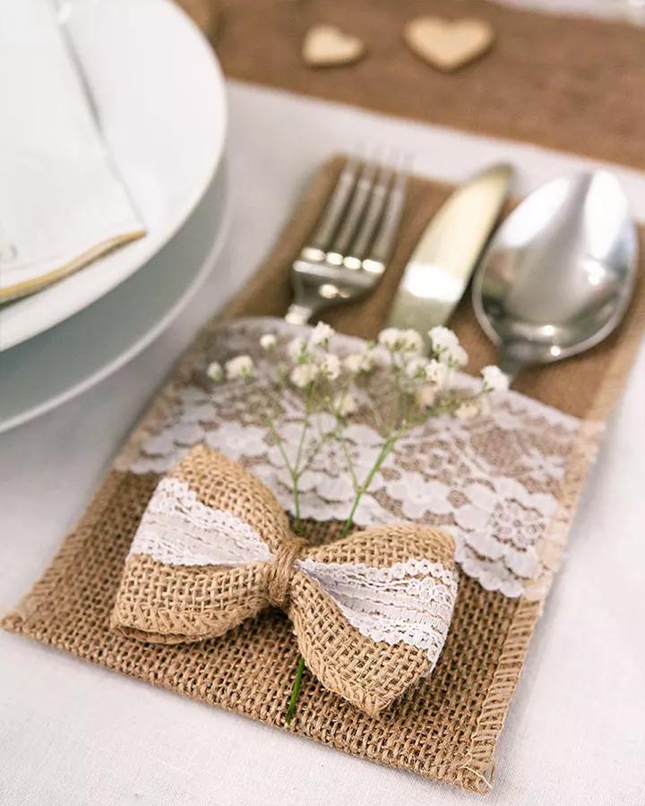 Jutová mašle s krajkou v2 2/4