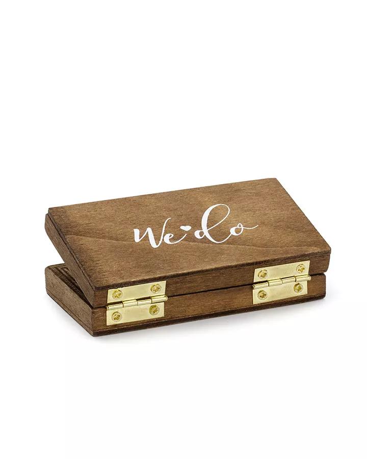 Dřevěná krabička na prstýnky s nápisem, 10×5,5 cm 2/3