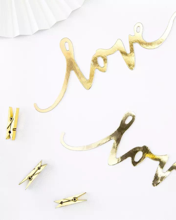 Zlaté dřevěné kolíčky na dekoraci (10 ks) 2/3