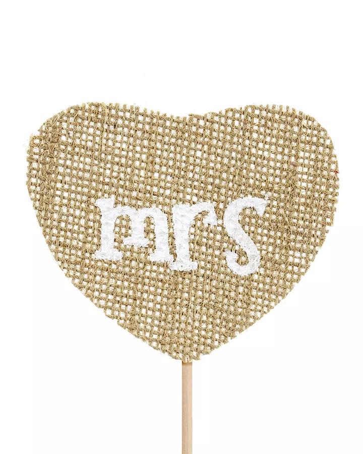 Jutové zápichy Mr & Mrs, sada 2ks 1/3