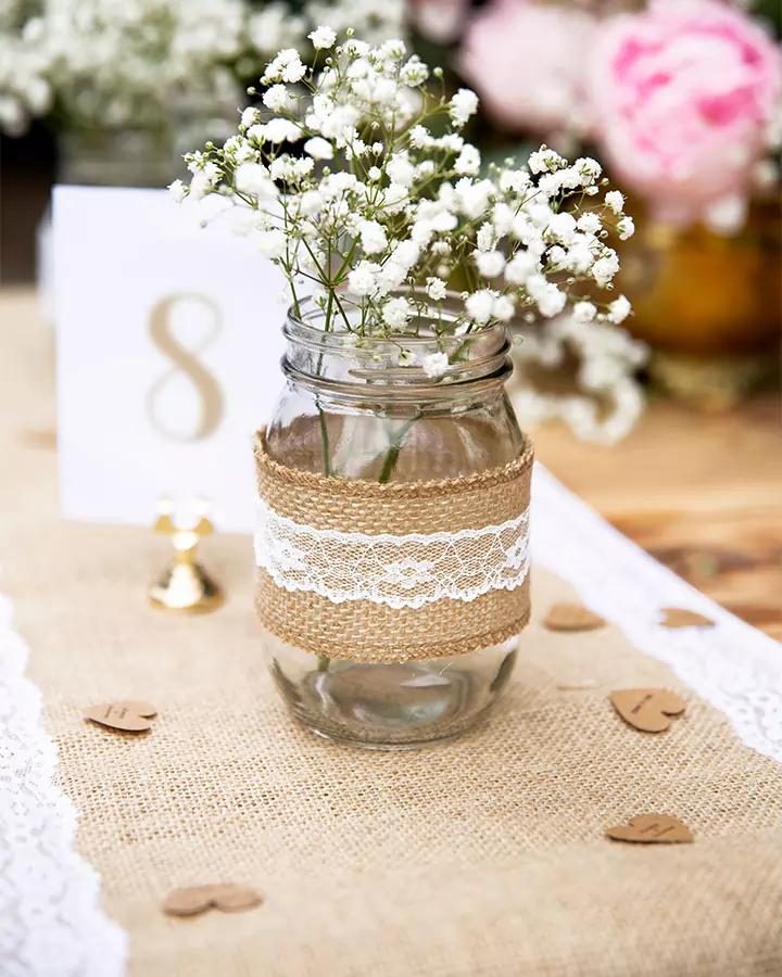 Jutový běhoun s krajkou 28x2,75, vzor 3 (po okrajích) 3/4