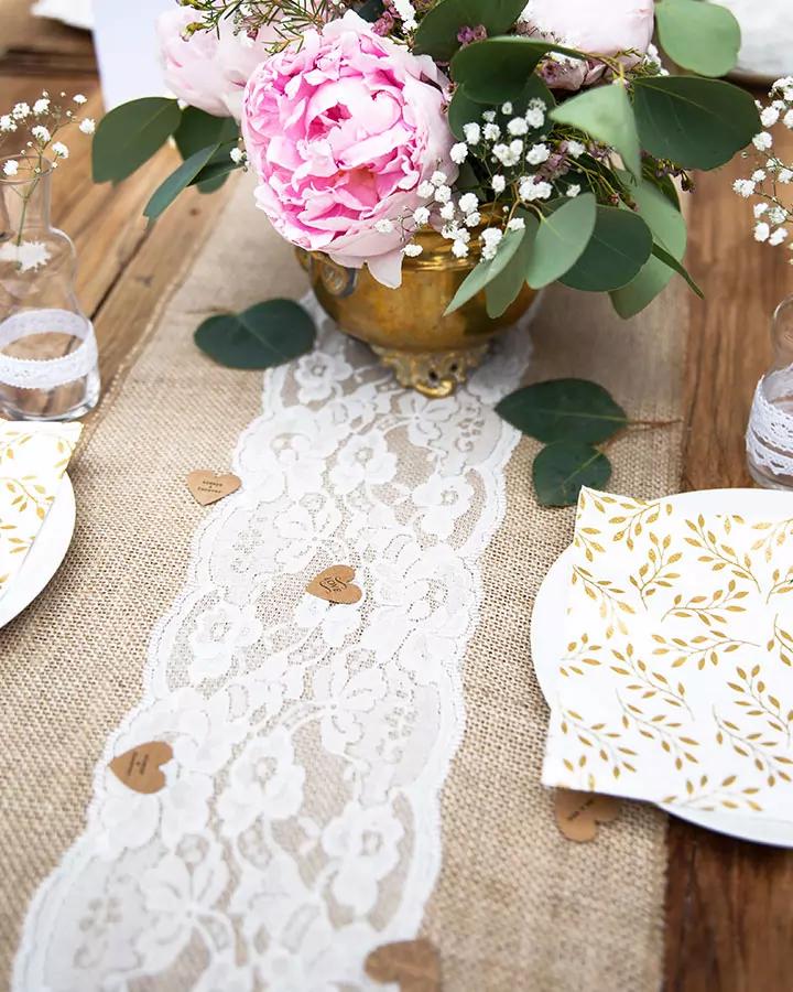 Jutový běhoun s krajkou 28x2,75, vzor 4 (uprostřed) 2/4